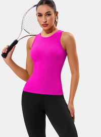 Thumbnail for High Neck Seamless Ribbed Tank Top