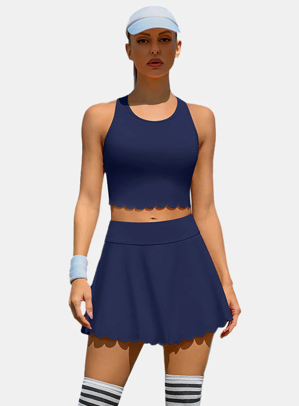Women's Athletic Tennis Dress – High-Waisted Workout Dress with Built-In Bra