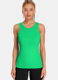 Thumbnail for High Neck Seamless Ribbed Tank Top