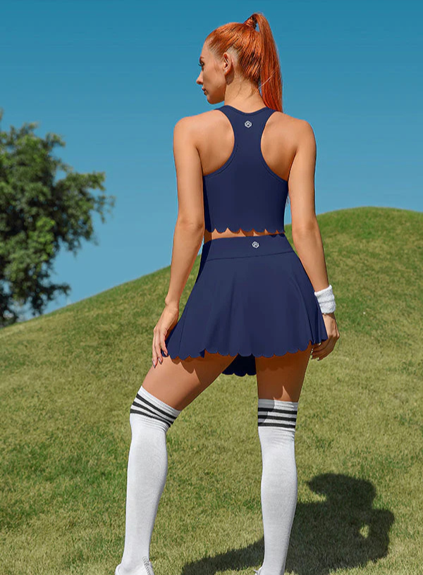 Women's Athletic Tennis Dress – High-Waisted Workout Dress with Built-In Bra