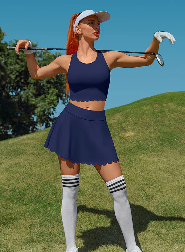 Women's Athletic Tennis Dress – High-Waisted Workout Dress with Built-In Bra
