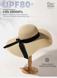 Thumbnail for Women’s Wide Brim Sun Straw Hat