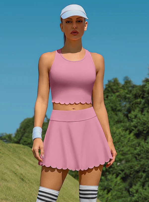 Women's Athletic Tennis Dress – High-Waisted Workout Dress with Built-In Bra