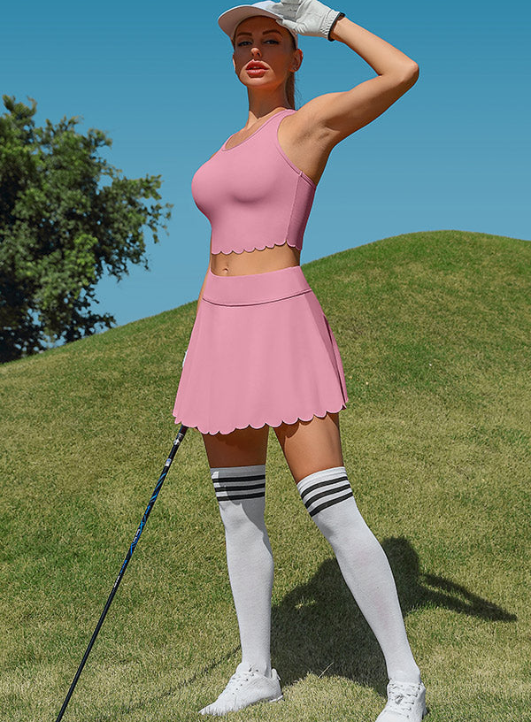 Women's Athletic Tennis Dress – High-Waisted Workout Dress with Built-In Bra