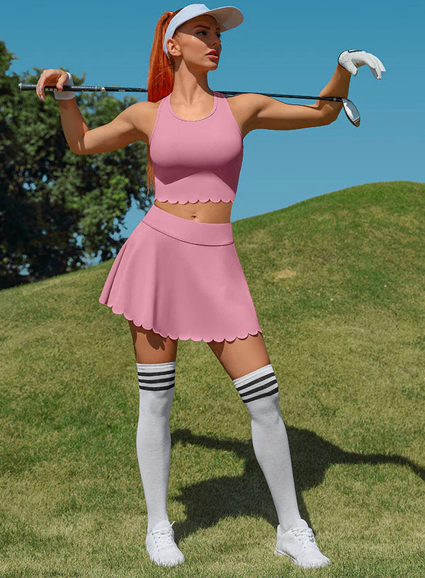 Women's Athletic Tennis Dress – High-Waisted Workout Dress with Built-In Bra