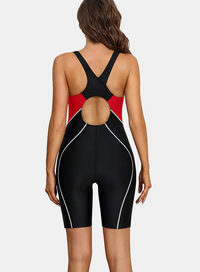 Thumbnail for Black-red One-Piece Sports Swimsuit
