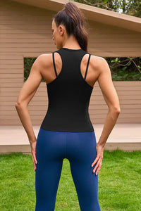 Thumbnail for Black Seamless Double-Strap Fitness Tank