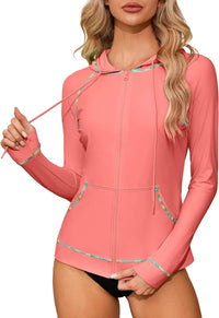 Thumbnail for Pastel Breeze Hooded Long Sleeve Rash Guard