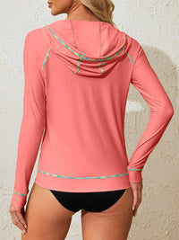 Thumbnail for Pastel Breeze Hooded Long Sleeve Rash Guard