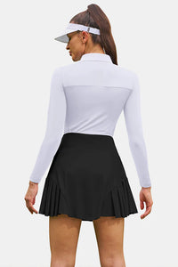 Thumbnail for Black Pleated High-Waist Active Skirt