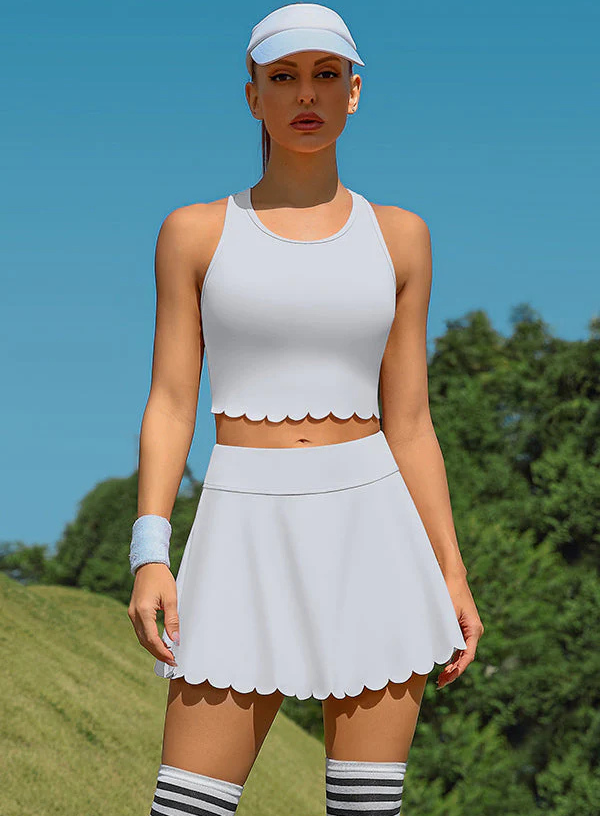 Women's Athletic Tennis Dress – High-Waisted Workout Dress with Built-In Bra