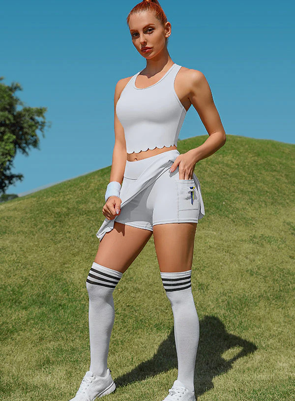 Women's Athletic Tennis Dress – High-Waisted Workout Dress with Built-In Bra