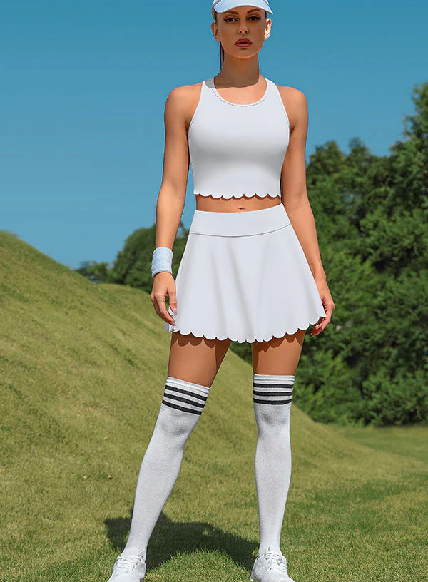 Women's Athletic Tennis Dress – High-Waisted Workout Dress with Built-In Bra