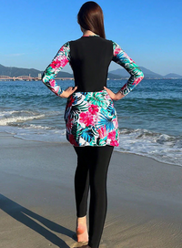 Thumbnail for Modest Floral 3-Piece Burkini Set