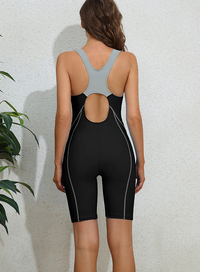 Thumbnail for Black-grey One-Piece Sports Swimsuit