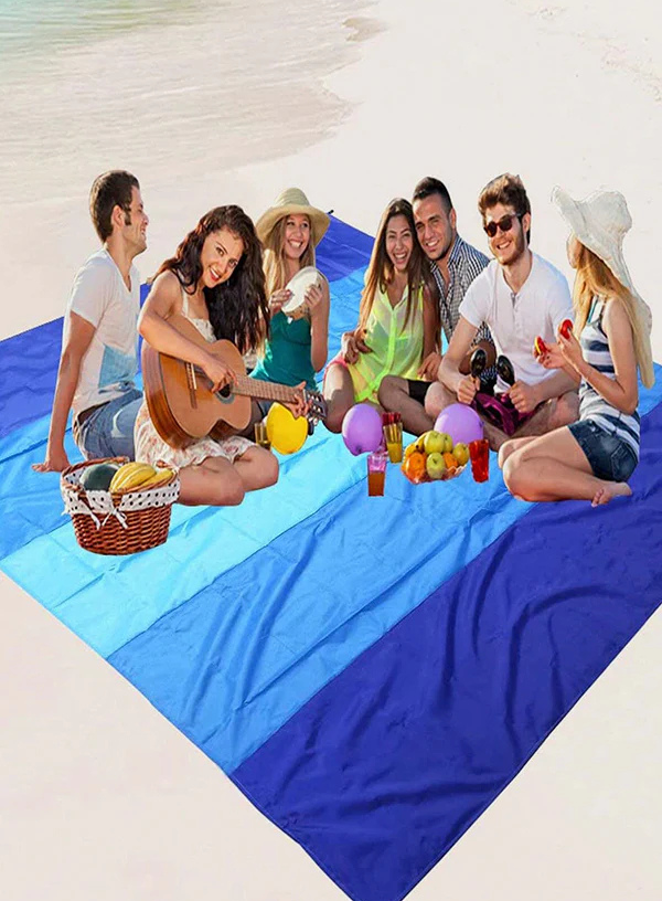 Oversized Waterproof & Sandproof Beach Blanket – Lightweight Picnic Mat for Outdoor Adventures