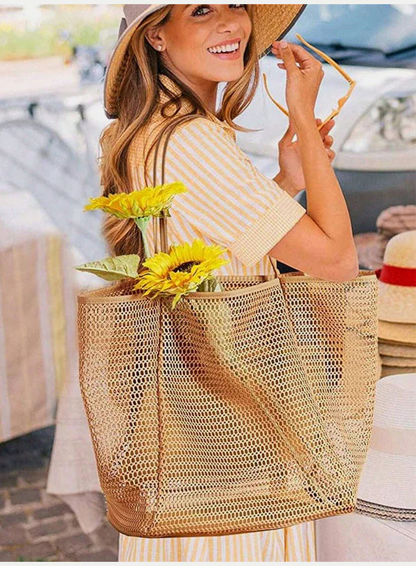 Mesh Beach Tote Bag – Ultimate All-in-One Beach Companion