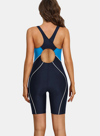 Thumbnail for Navy-blue One-Piece Sports Swimsuit
