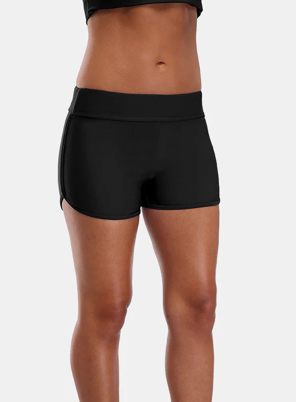 Women’s Sporty Side V-Slit Swim Boyshorts