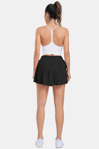 Thumbnail for Black High-Rise Adjustable Drawstring Active Skirt