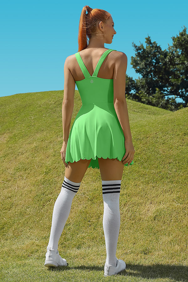 Green Racerback Athletic Tennis Dress