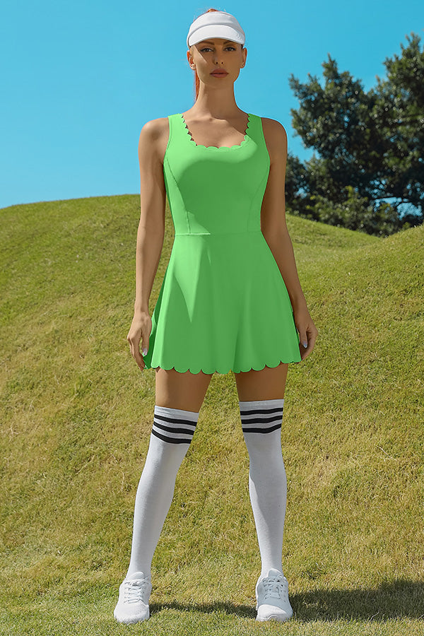 Green Racerback Athletic Tennis Dress
