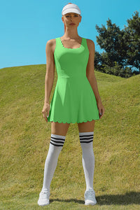 Thumbnail for Green Racerback Athletic Tennis Dress