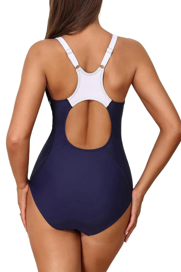 AquaShape Women’s Tummy Control One-Piece Swimsuit – Racerback Athletic Swimwear