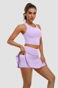 Thumbnail for Taro Purple Activewear Skirt Set