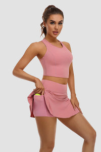 Thumbnail for Pink 2-Piece Tennis Outfit for Women