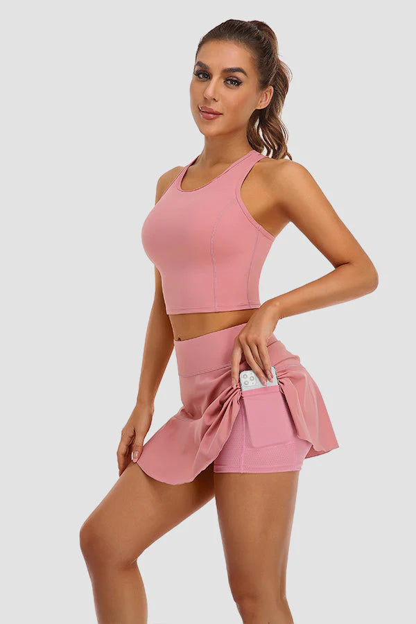 Pink 2-Piece Tennis Outfit for Women