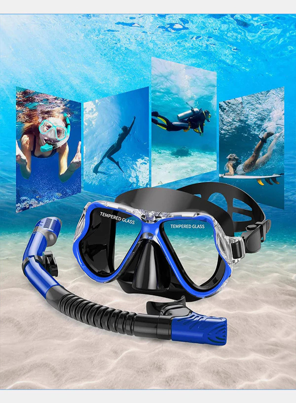 Adults Dry Snorkel Set Panoramic Wide View