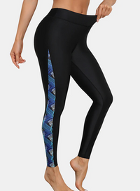 Thumbnail for Geometric High Waist Swim Leggings