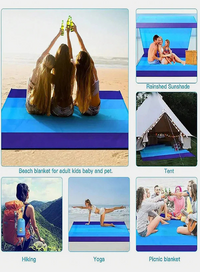 Thumbnail for Oversized Waterproof & Sandproof Beach Blanket – Lightweight Picnic Mat for Outdoor Adventures