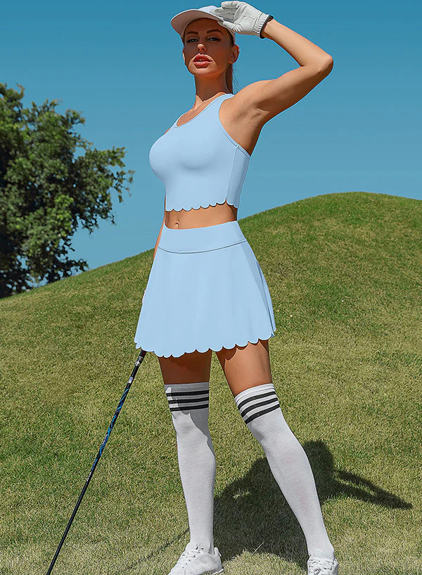 Women's Athletic Tennis Dress – High-Waisted Workout Dress with Built-In Bra
