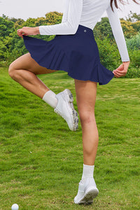 Thumbnail for Navy Pleated High-Waist Active Skirt