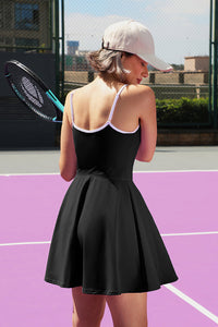 Thumbnail for Women's Adjustable Black Tennis Dress
