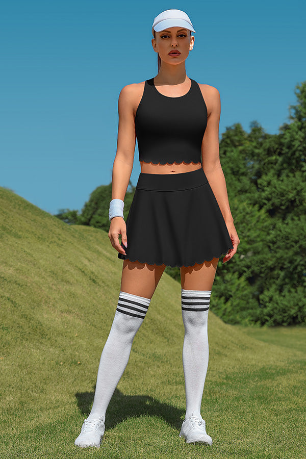 Women's Black Racerback Tennis Dress