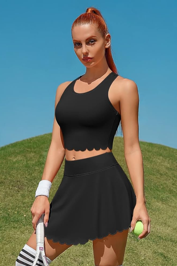 Women's Black Racerback Tennis Dress