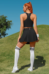 Thumbnail for Women's Black Racerback Tennis Dress