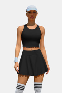 Thumbnail for Women's Black Racerback Tennis Dress