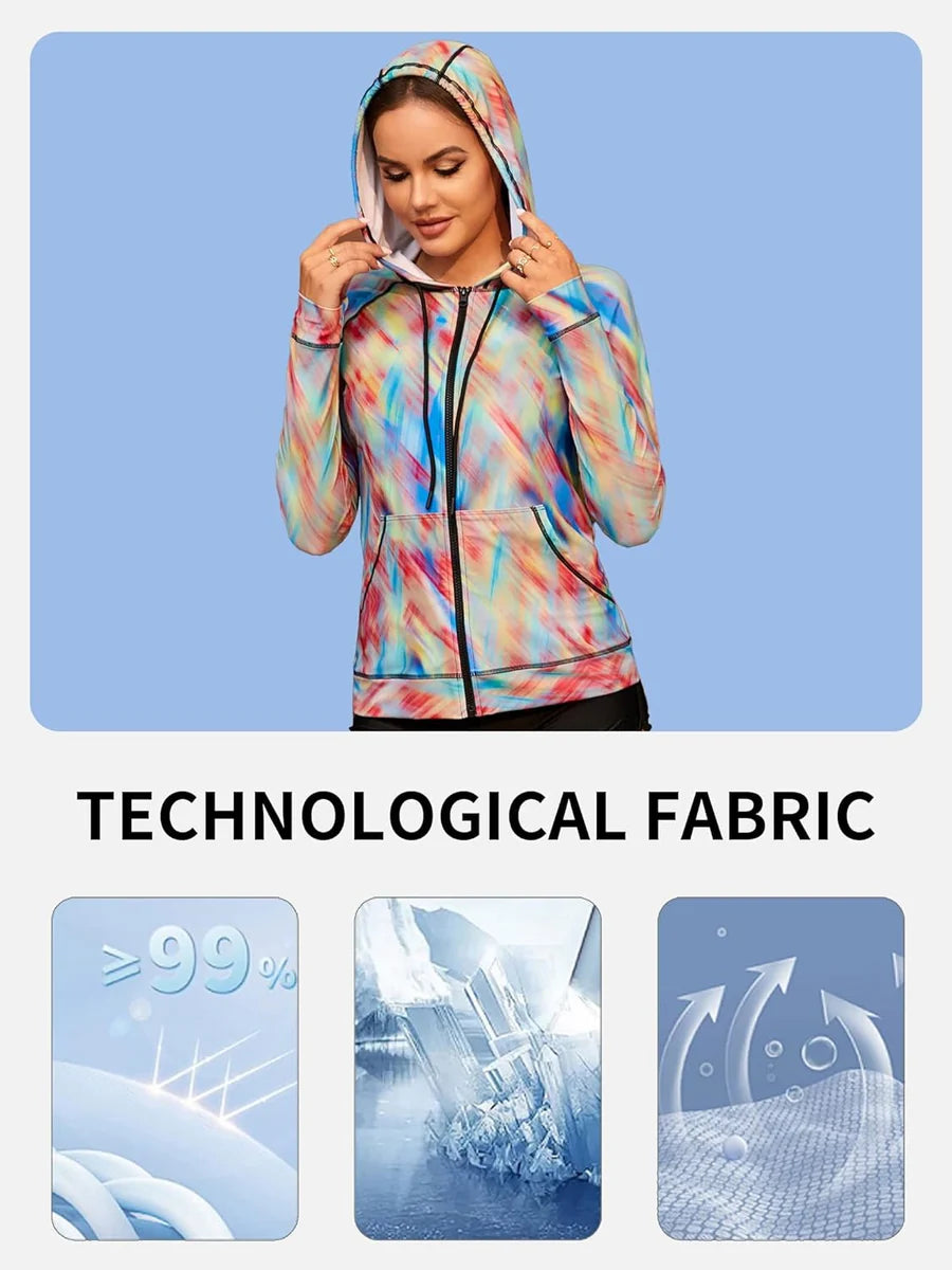 Rainbow Dye Quick-Dry Long Sleeve Rash Guard