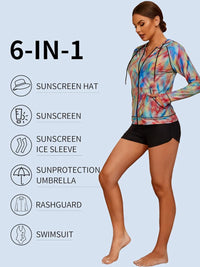 Thumbnail for Rainbow Dye Quick-Dry Long Sleeve Rash Guard