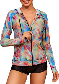 Thumbnail for Rainbow Dye Quick-Dry Long Sleeve Rash Guard