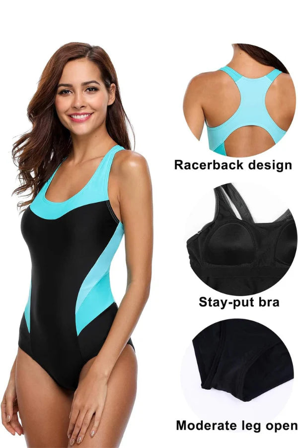Women's One-Piece Athletic Racing Swimsuit – Lap Swimming & Competition Ready