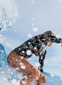 Thumbnail for Palm Plant Print Long Sleeve Surfing Suit