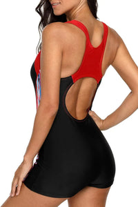Thumbnail for Women's Boyleg One-Piece Swimsuit – Water Aerobics & Lap Swimming