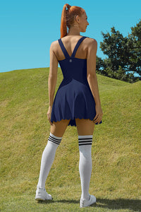 Thumbnail for Navy Racerback Athletic Tennis Dress