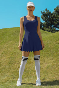 Thumbnail for Navy Racerback Athletic Tennis Dress