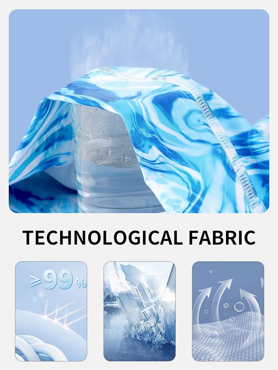 Blue and White Quick-Dry Long Sleeve Rash Guard
